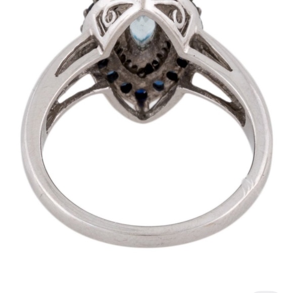 14K Topaz, Sapphire & Diamond Ring Size 7 - Picture 3 of 4